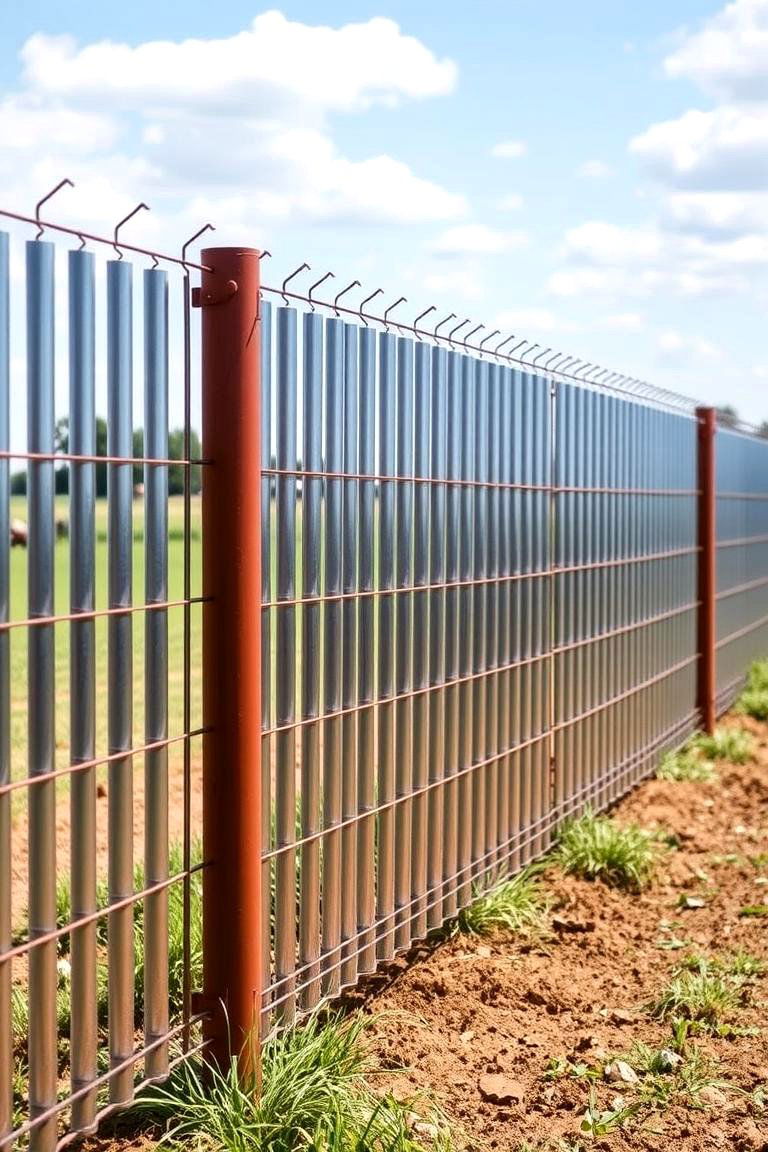 Corrugated Steel Fence - 24 Farm Fence Ideas