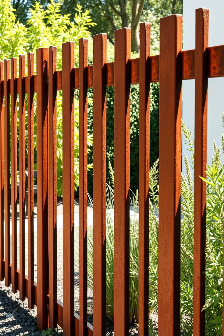 Corten Steel Fence - 24 Vegetable Garden Fence Ideas