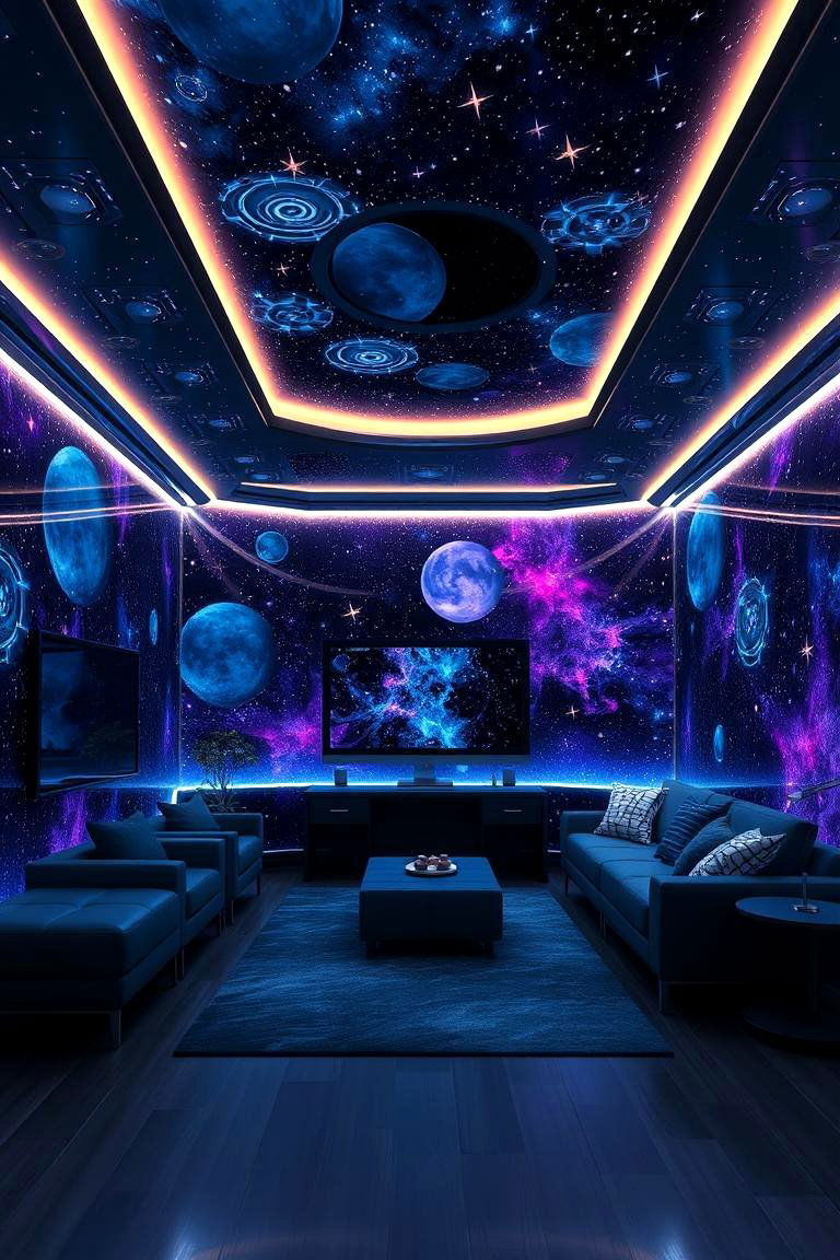Cosmic Space Galaxy - 24 Boys Room Paint Ideas
