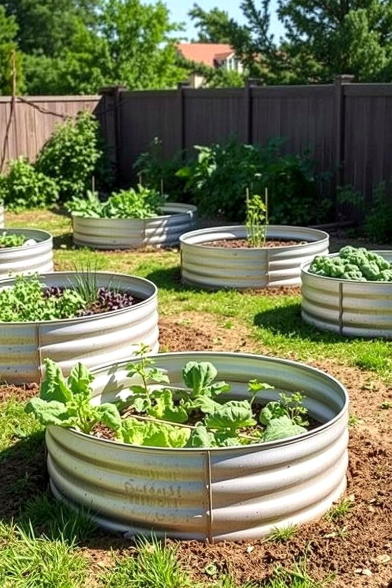 Cost Effective Corrugated Metal Rings - 24 Inexpensive Raised Garden Bed Ideas