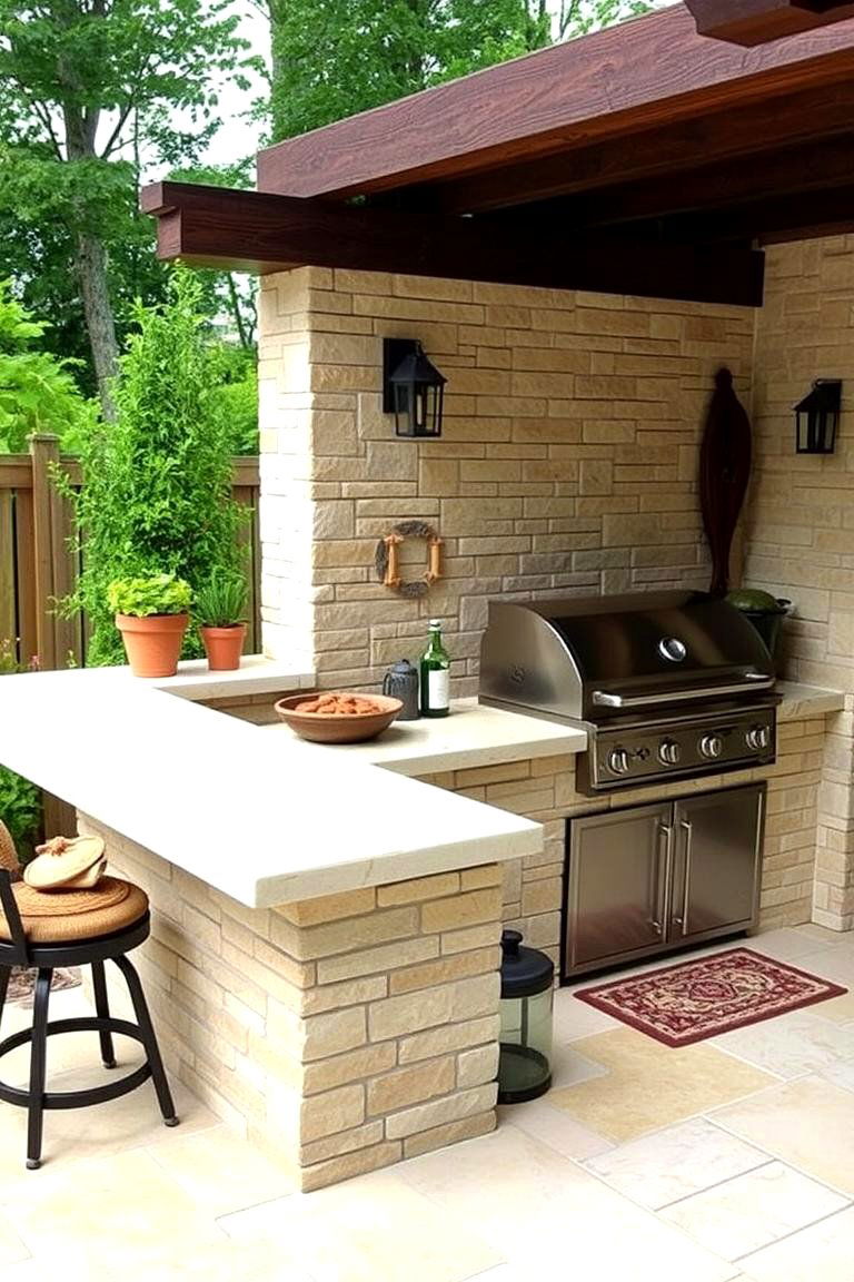 Cost Effective Cultured Stone - 24 Outdoor Countertop Ideas