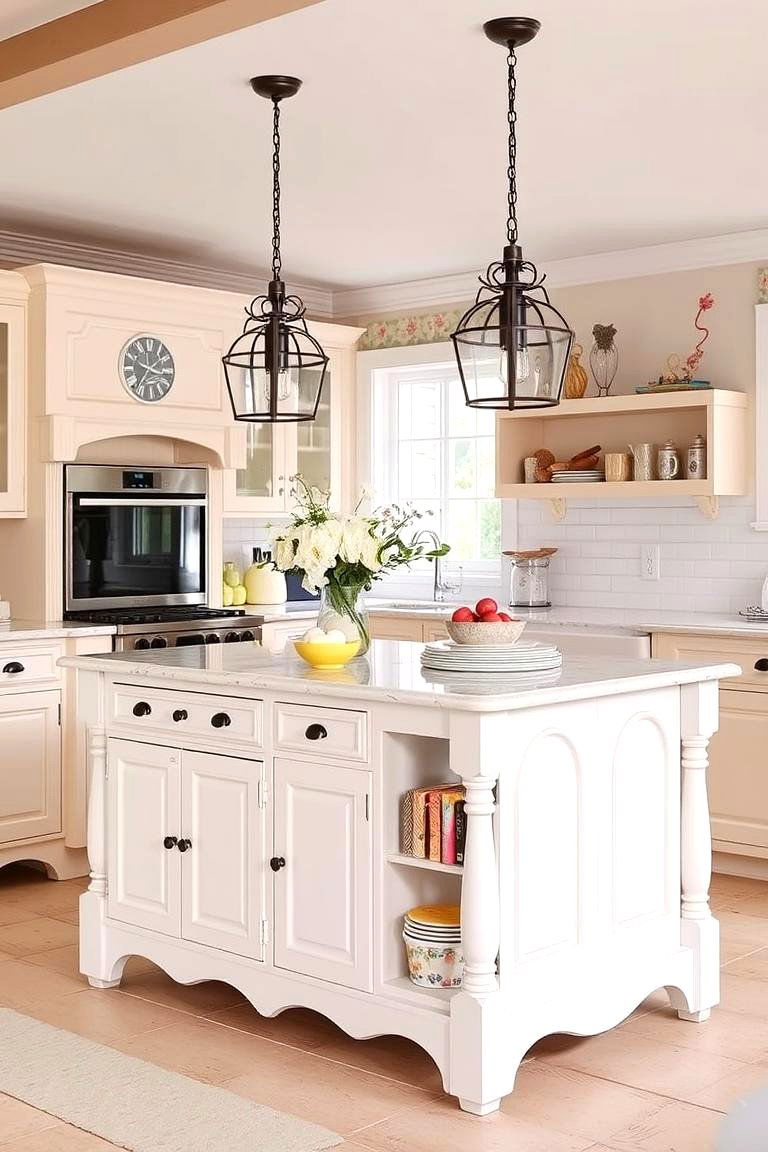 Cottage Inspired Island - 24 Farmhouse Kitchen Island Ideas