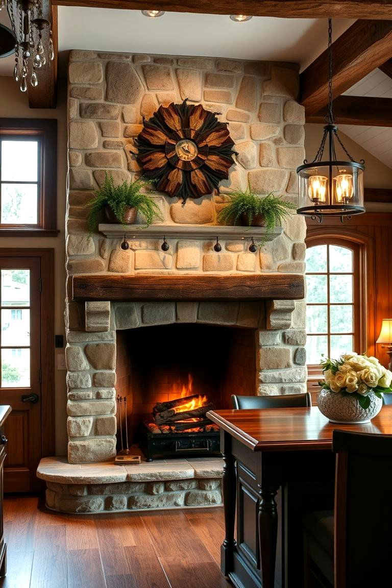 Cottage Style Fireplace - 24 Tudor Kitchen Ideas
