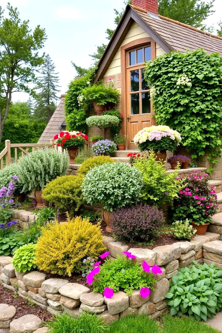 Cottage Style Tiered Garden - 24 Tiered Garden Ideas
