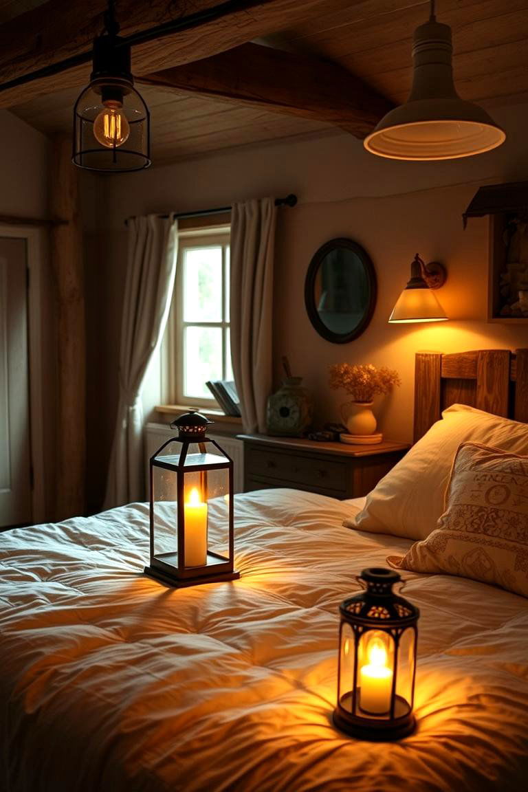 Cottagecore Lighting with Lanterns - 24 Cottagecore Bedroom Ideas