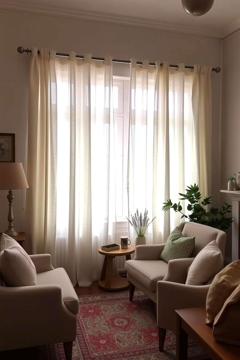Cotton Curtains for a Casual Comfortable Vibe - 24 Living Room Curtain Ideas