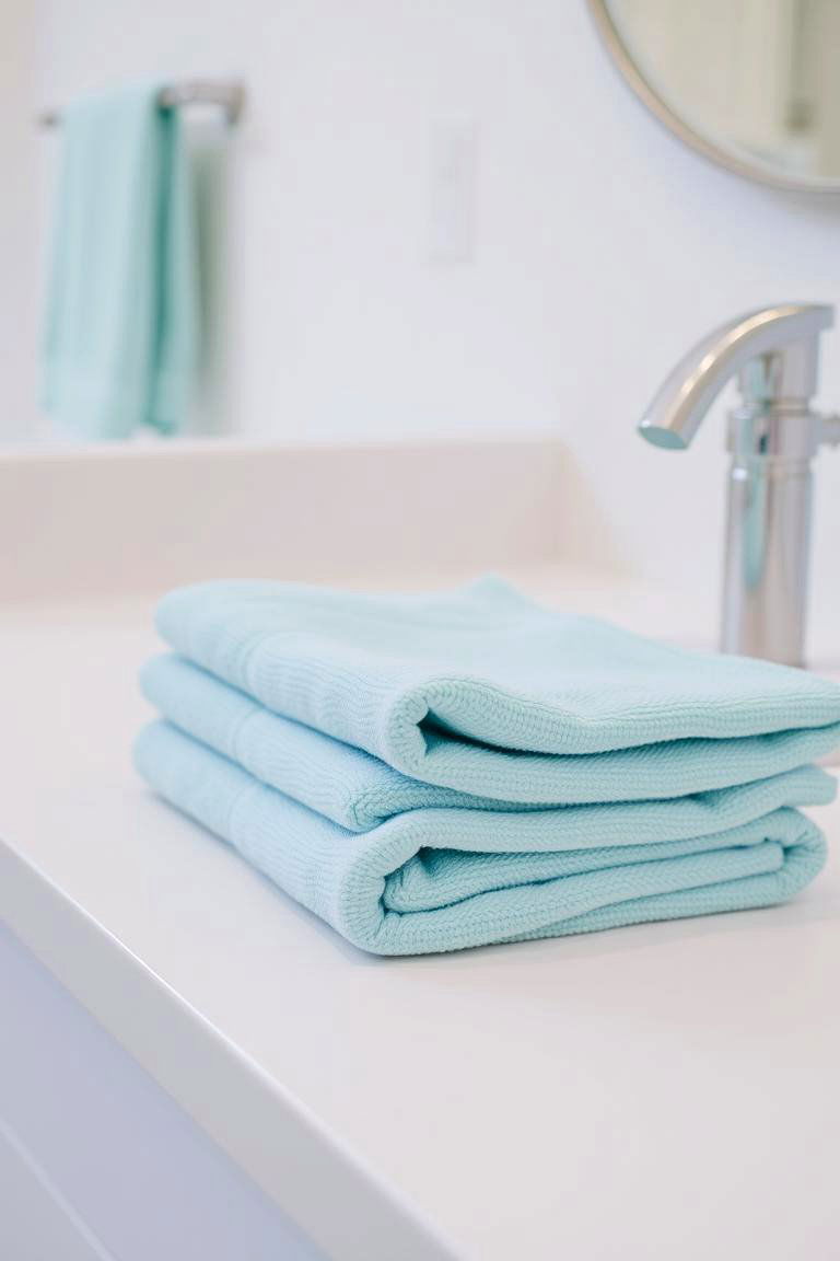 Countertop Arrangement Simple Accessibility - 24 Towel Display Ideas