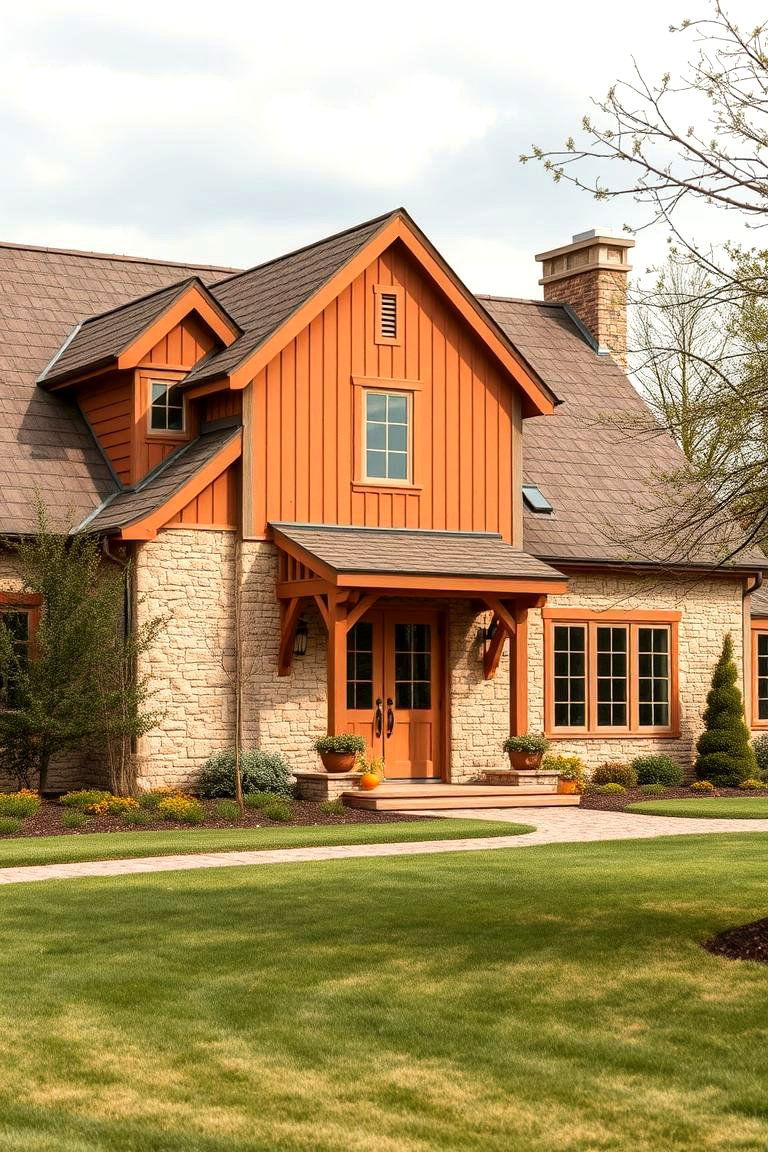 Country Charm with Natural Clay - 24 Home Designs Using Natural Clay Siding Colors