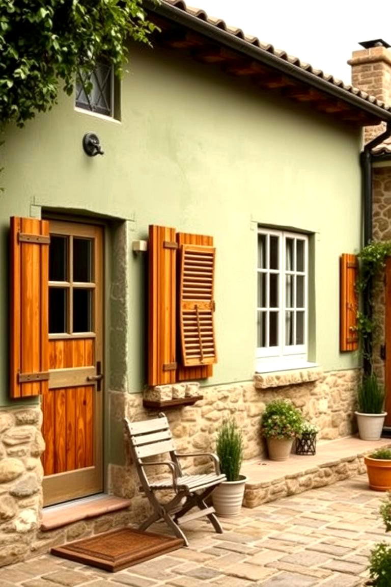 Country Cottage Sage - 24 Sage Green House Exterior Ideas