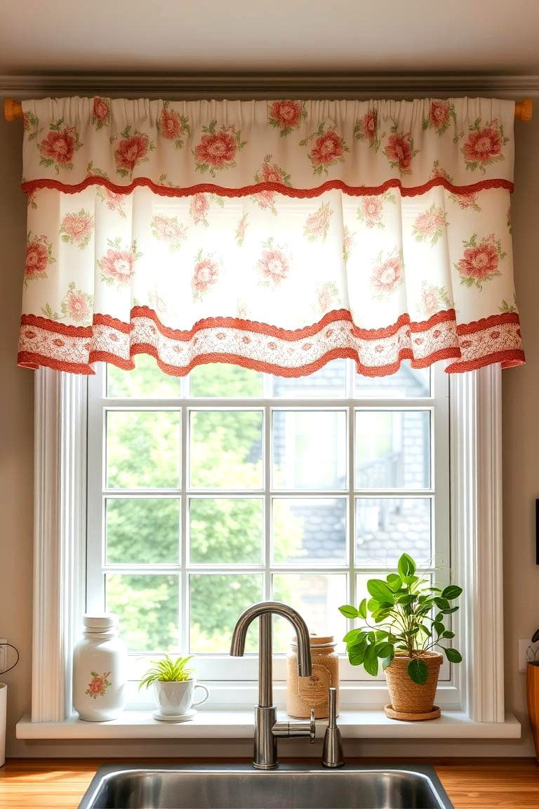 Country Cottage Valance - 24 Kitchen Valance Ideas