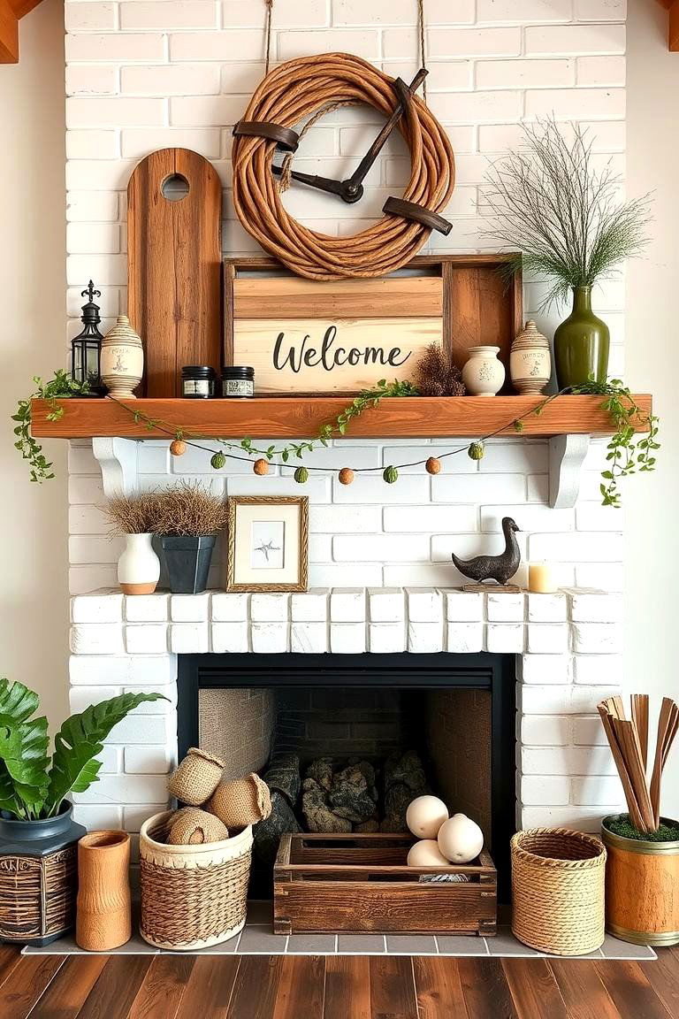 Country Inspired Mantel Displays - 24 Tuscan Living Room Ideas