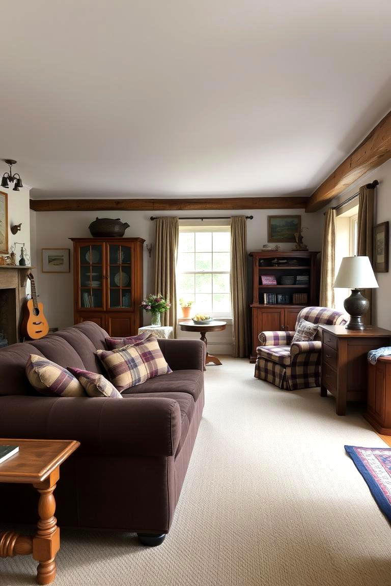 Country Style Homeliness - 24 Dark Brown Couch Living Room Ideas