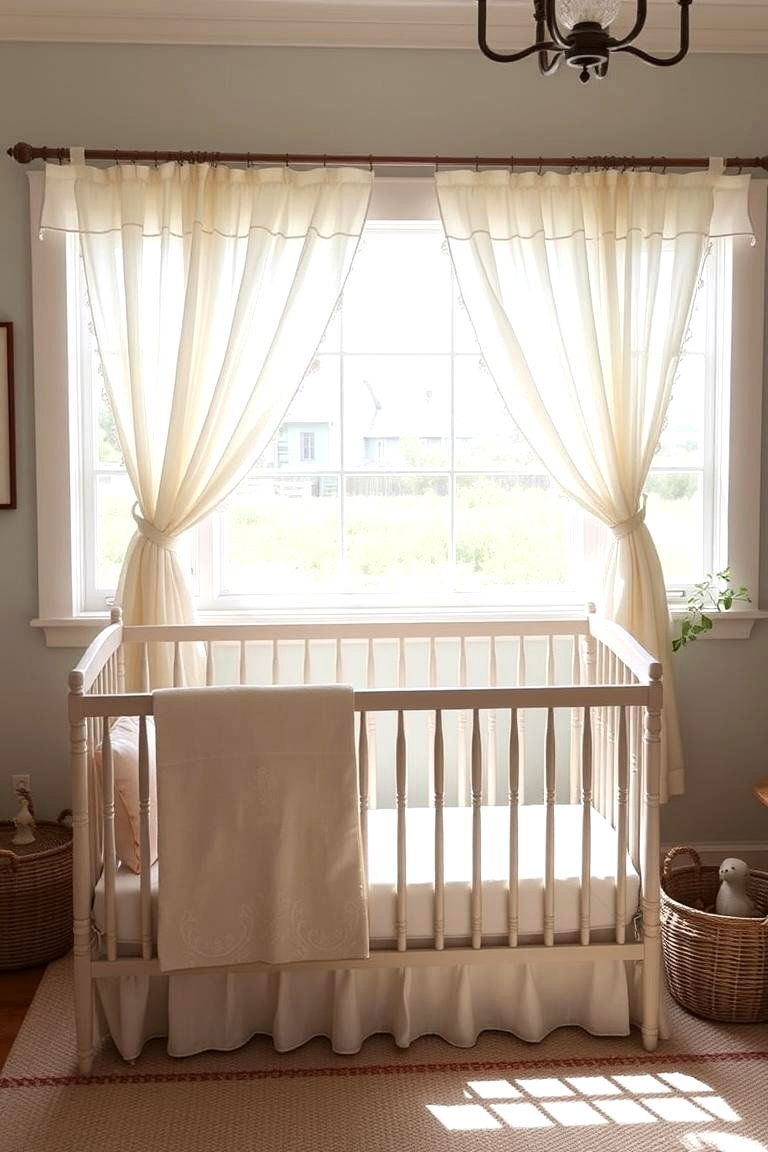 Country Style Window Treatments - 24 Farmhouse Nursery Ideas