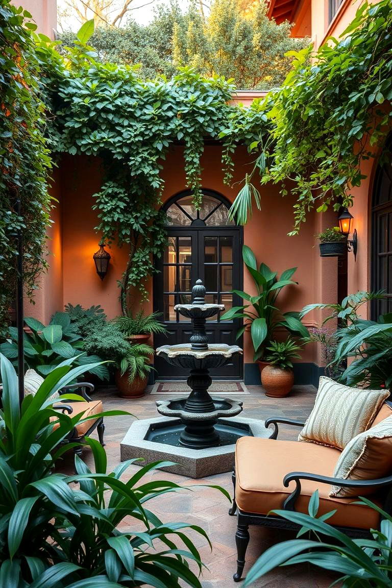 Courtyard Oasis Design - 24 spanish style home exterior ideas