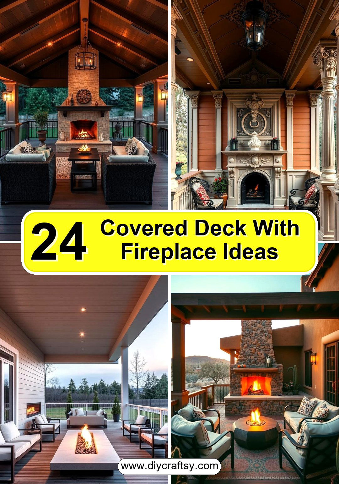 Covered Deck With Fireplace Ideas