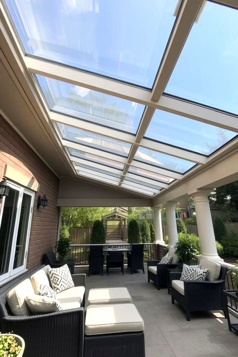 Covered Patio with Skylights - 24 Backyard Patio Ideas