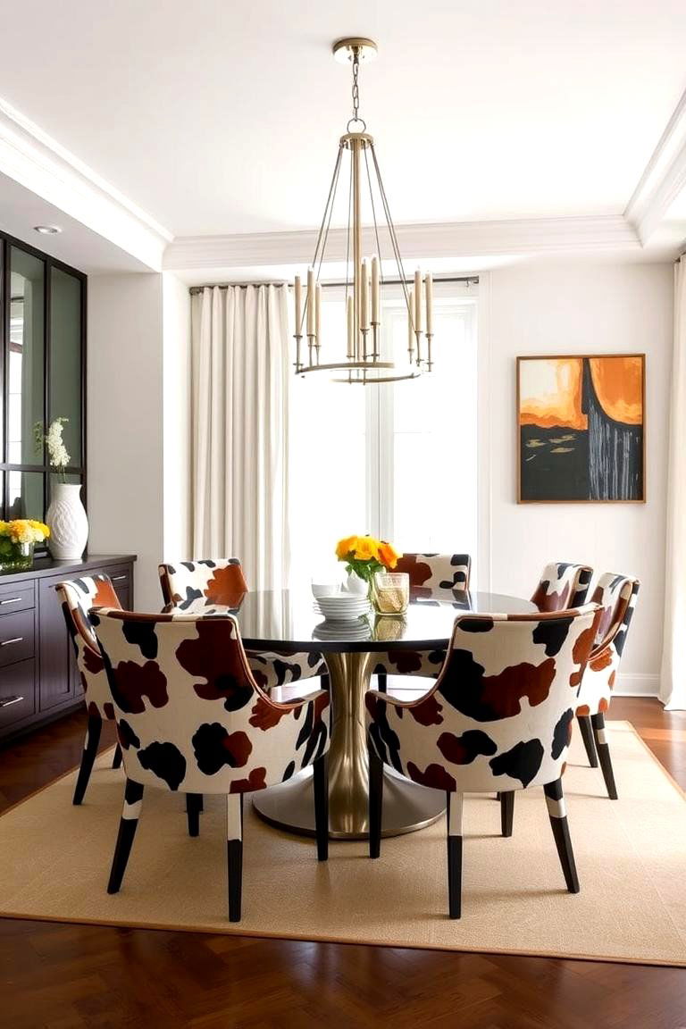 Cow Print Accent Chairs - 24 Cow Print Room Decor Ideas