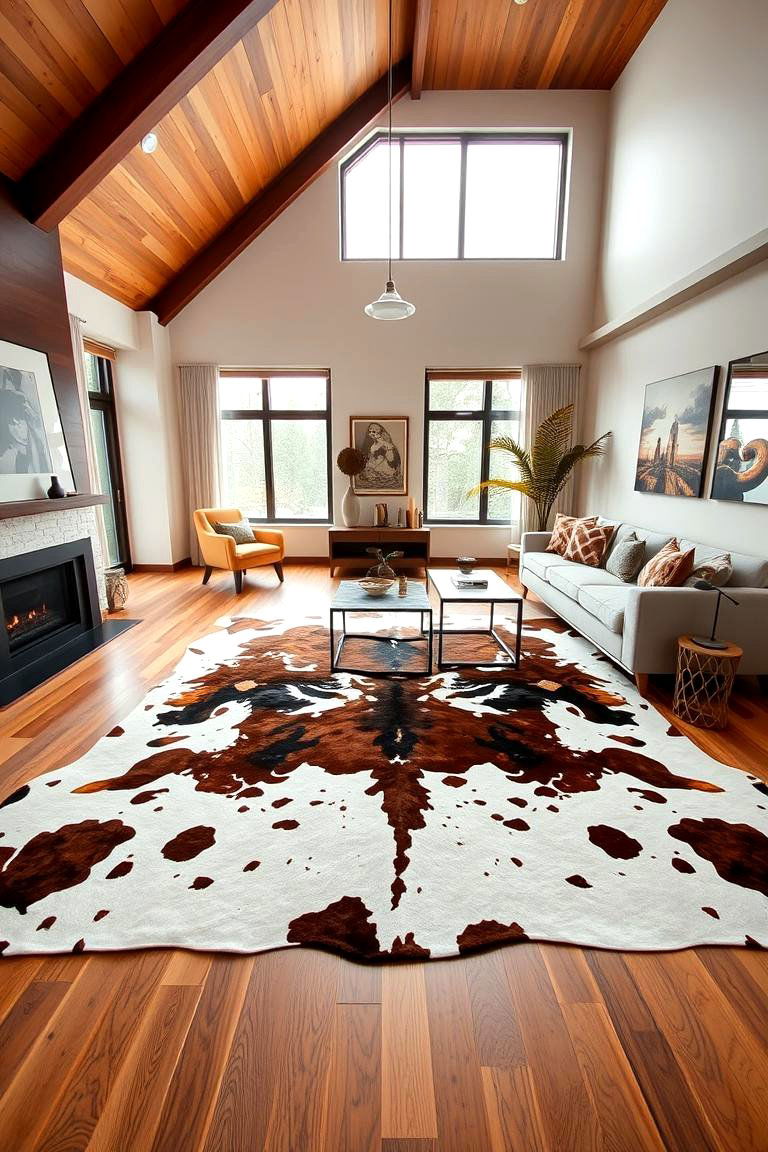 Cow Print Area Rug - 24 Cow Print Room Decor Ideas