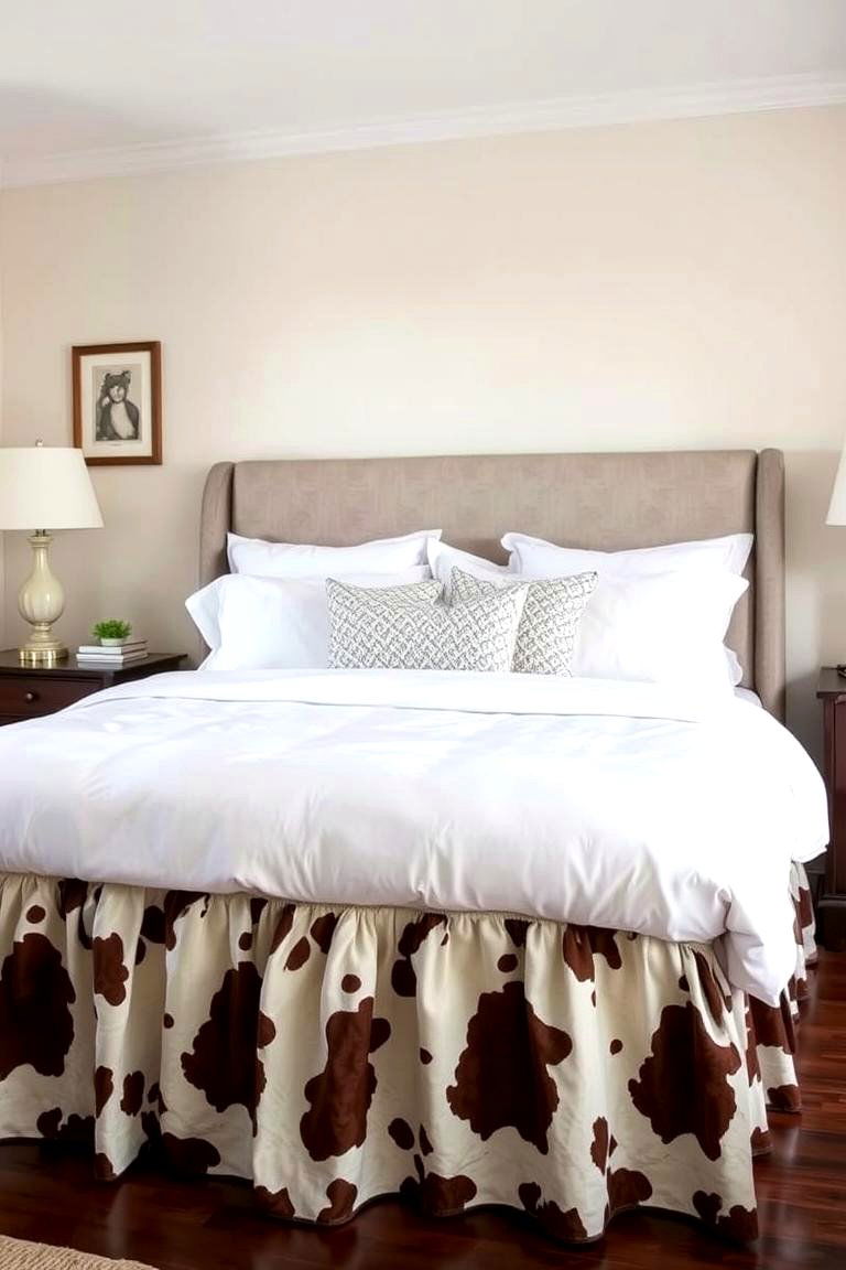 Cow Print Bed Skirts - 24 Cow Print Room Decor Ideas