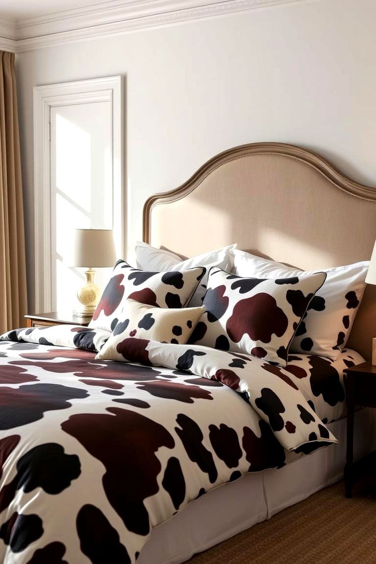 Cow Print Bedding Ensemble - 24 Cow Print Room Decor Ideas