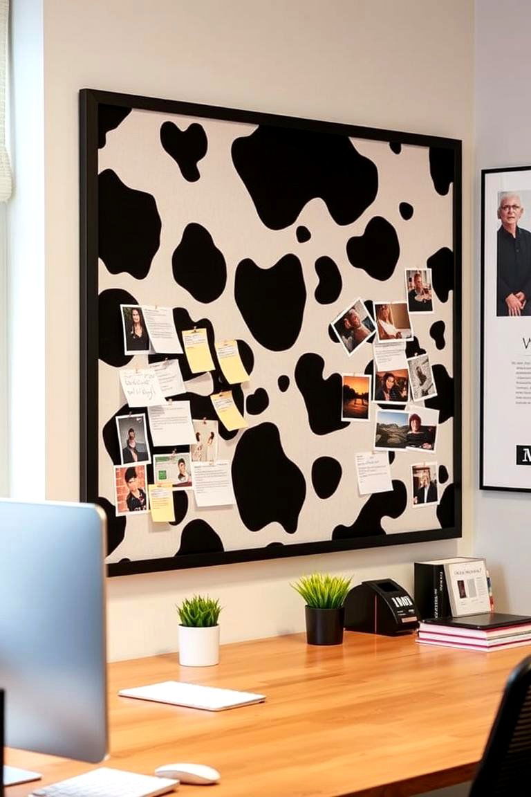 Cow Print Bulletin Boards - 24 Cow Print Room Decor Ideas