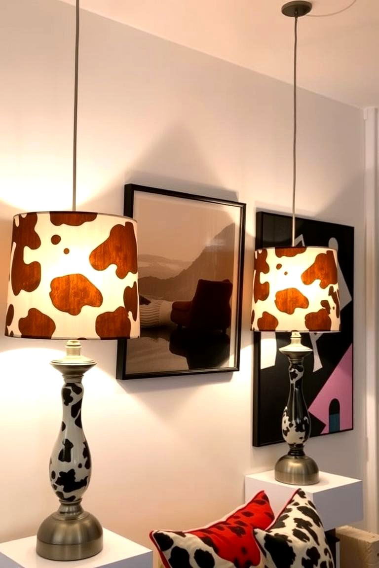 Cow Print Lampshades - 24 Cow Print Room Decor Ideas