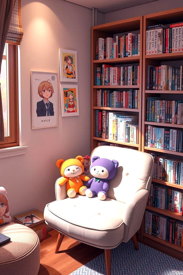 Cozy Anime Reading Nook - 24 Anime Room Ideas