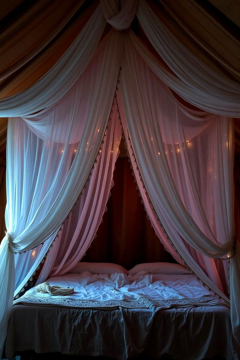 Cozy Bohemian Canopy - 24 Colorful Boho Bedroom Ideas