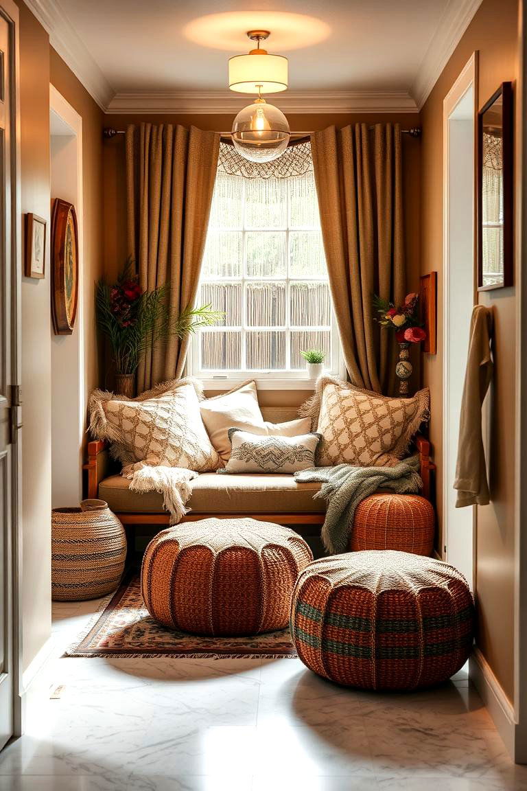 Cozy Boho Seating Nooks - 24 Boho Hallway Ideas
