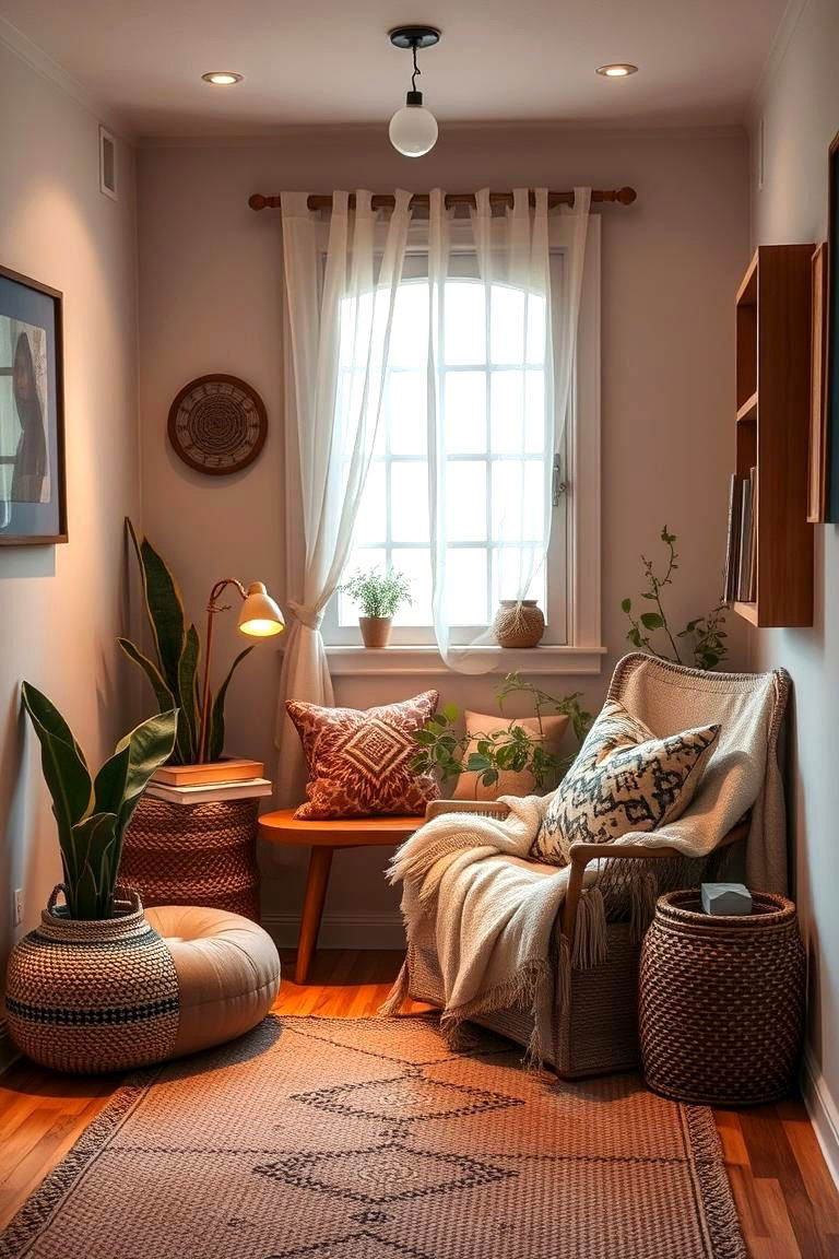 Cozy Book Nook Corners - 24 Black Boho Living Room Ideas