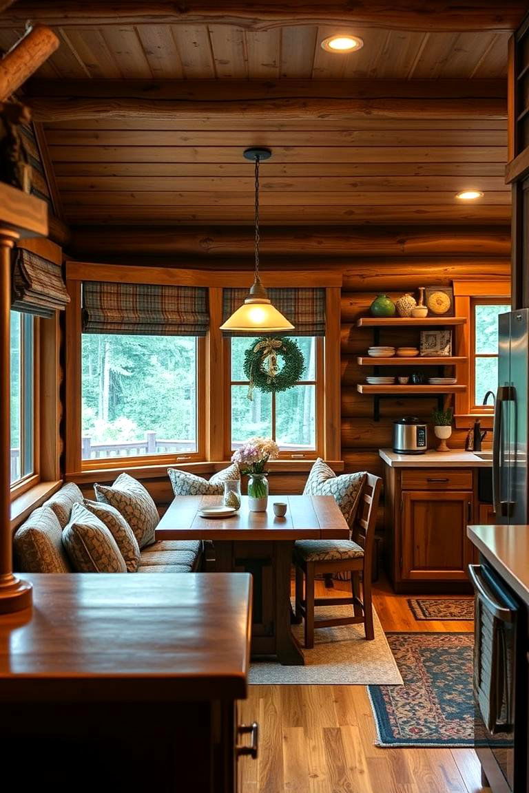 Cozy Breakfast Nook - 24 Cabin Kitchen Ideas
