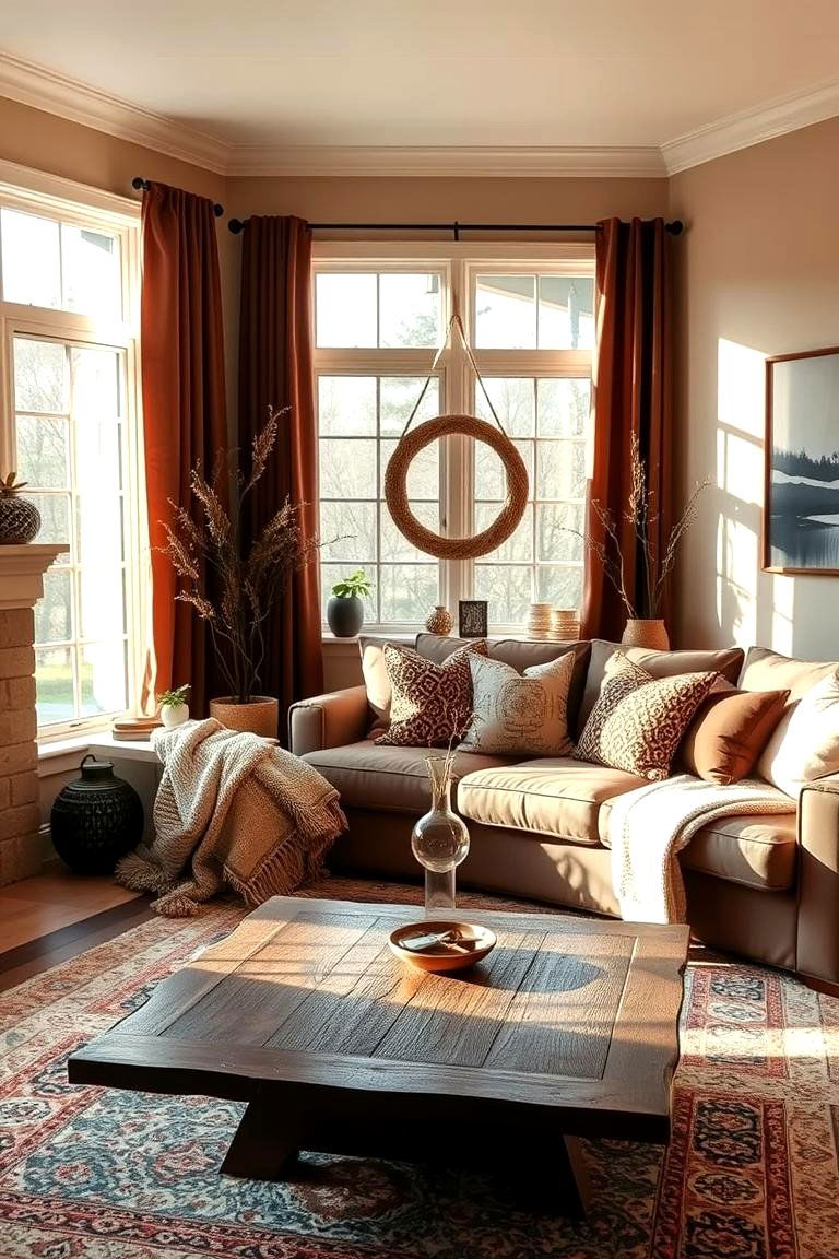 Cozy Brown and Beige Accents - 24 Brown Living Room Ideas