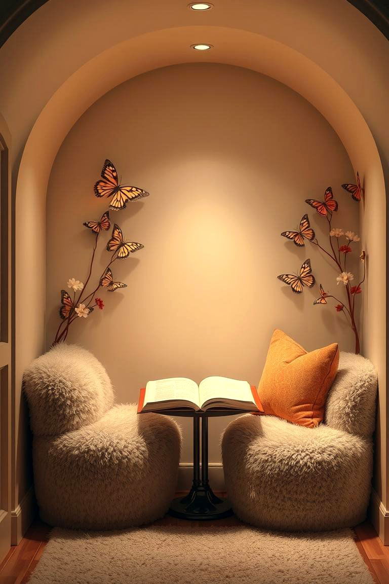 Cozy Butterfly Reading Nook - 24 Butterfly-themed Room Ideas
