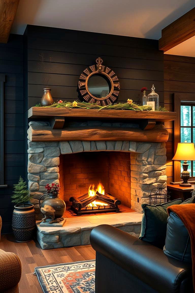 Cozy Cabin Retreat - 24 Black Shiplap Fireplace Ideas