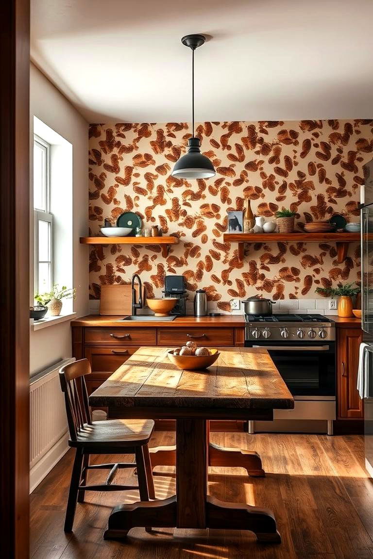 Cozy Coffee Bean Motif - 24 Kitchen Wallpaper Ideas