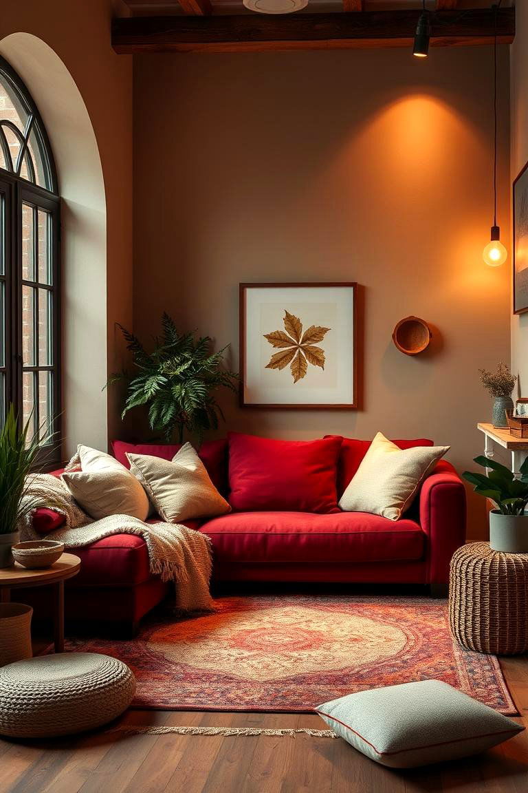 Cozy Comfort Nook - 24 Burgundy Sofa Living Room Ideas