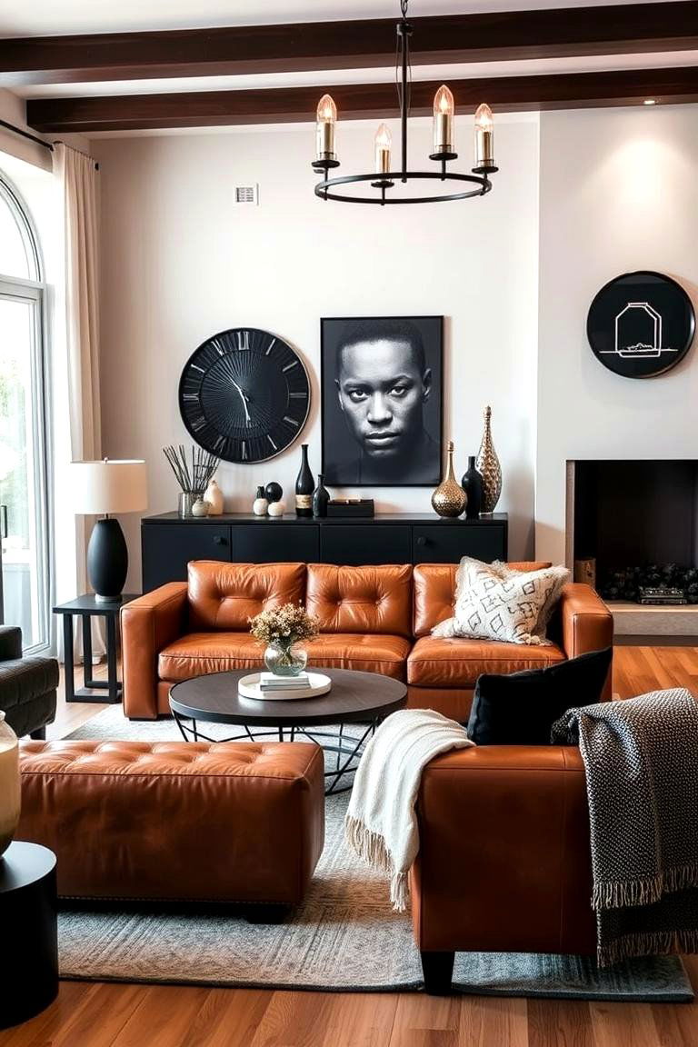 Cozy Contemporary Living Room - 24 Black and Brown Living Room Ideas