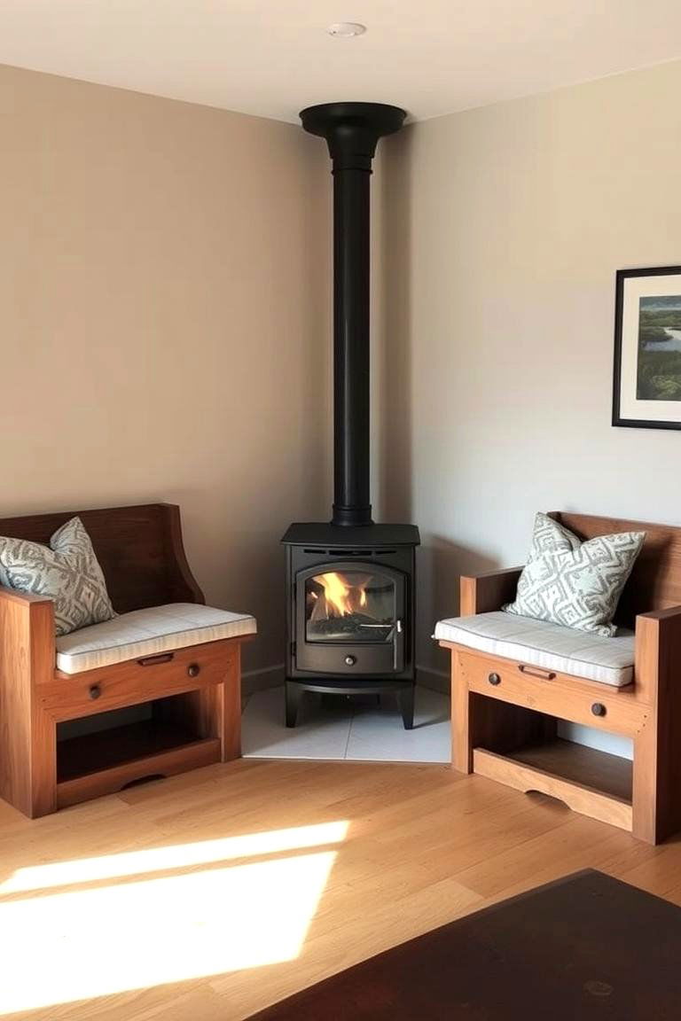 Cozy Corner Nook - 24 Wood Stove Surround Ideas