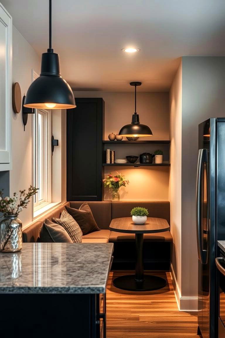 Cozy Corner Nooks - 24 black and beige kitchen ideas