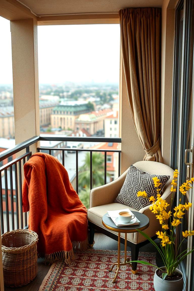 Cozy Corner for Reading and Work - 24 Balcony Office Ideas