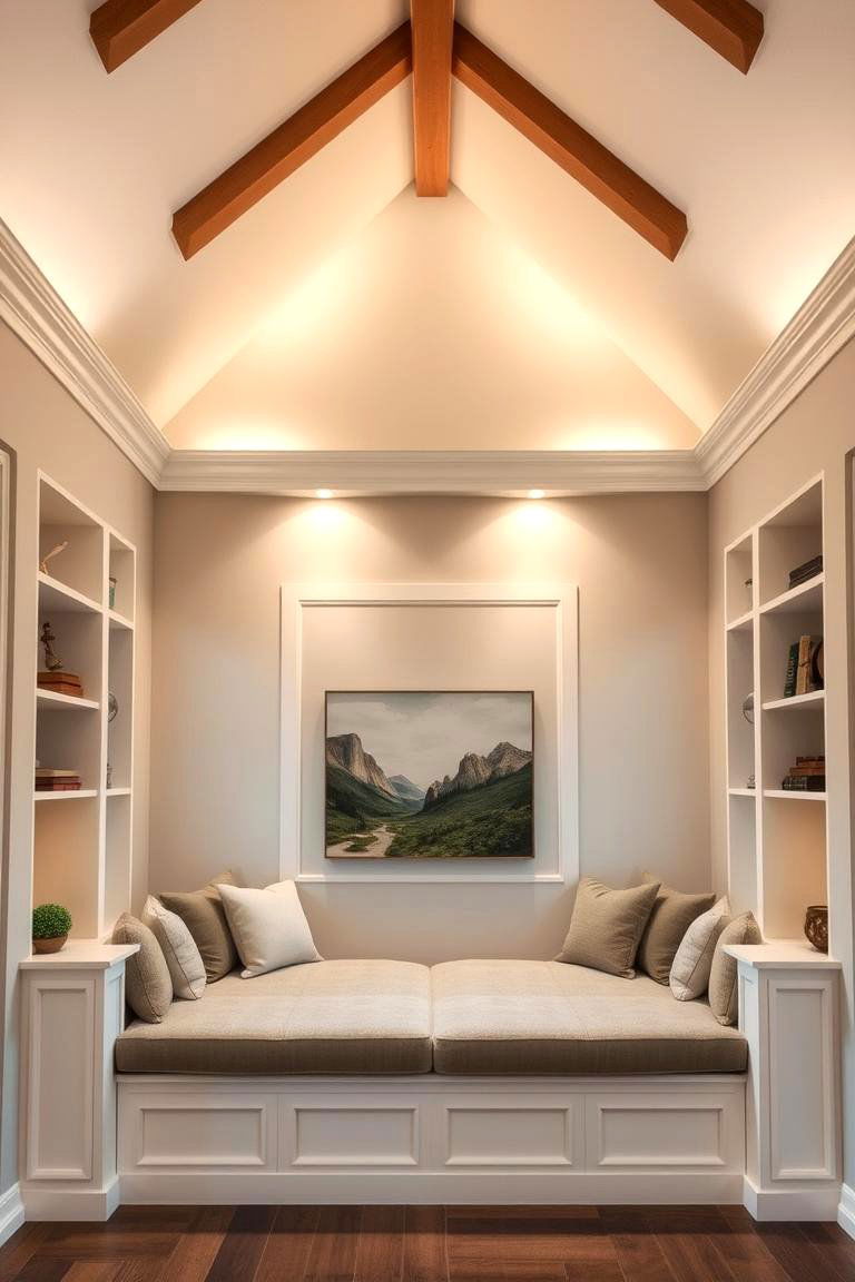 Cozy Corners with Built In Seating - 24 Open Concept Vaulted Ceiling Living Room Ideas