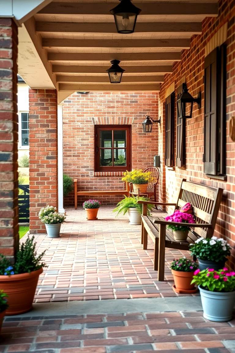 Cozy Cottage Brick Porch - 24 Brick Porch Ideas