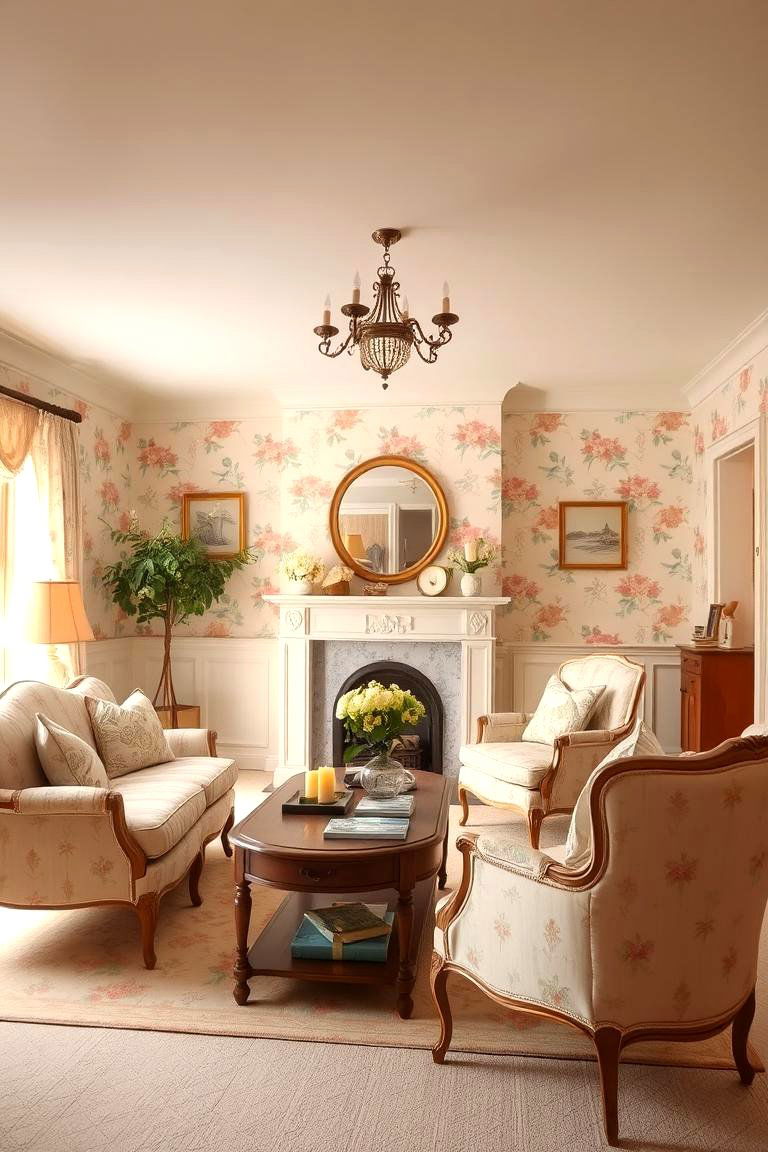 Cozy Cottage Style - 24 Living Room Wallpaper Ideas
