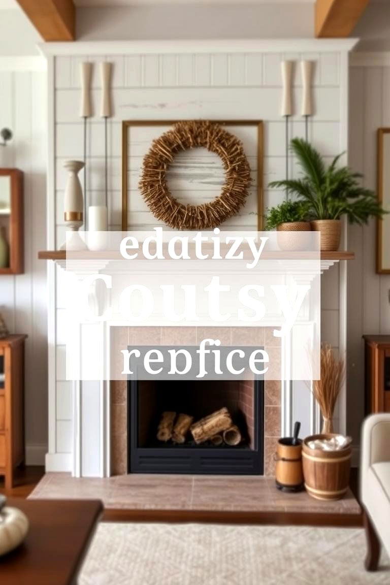 Cozy Country Shiplap Fireplace - 24 Shiplap Fireplace Ideas
