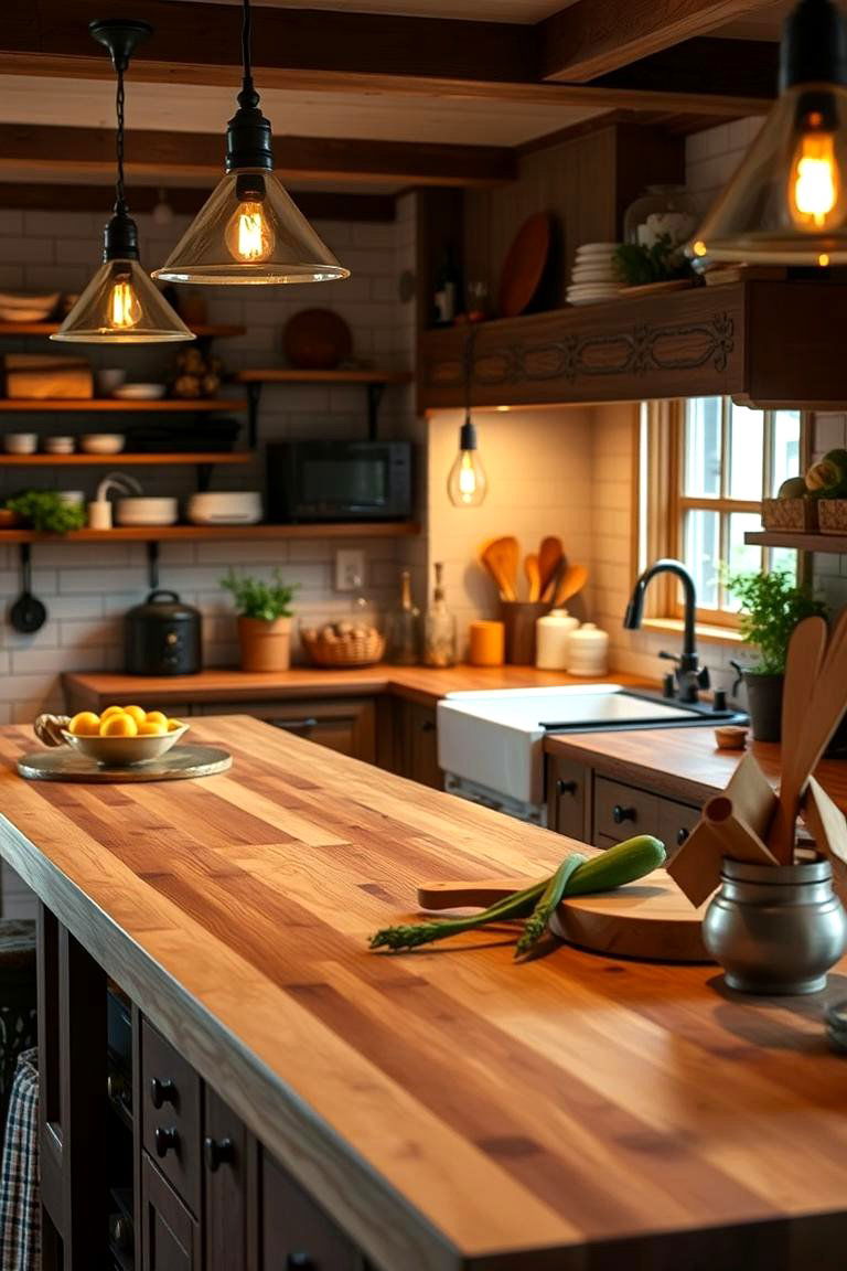 Cozy Culinary Space - 24 Kitchens With Butcher Block Countertops