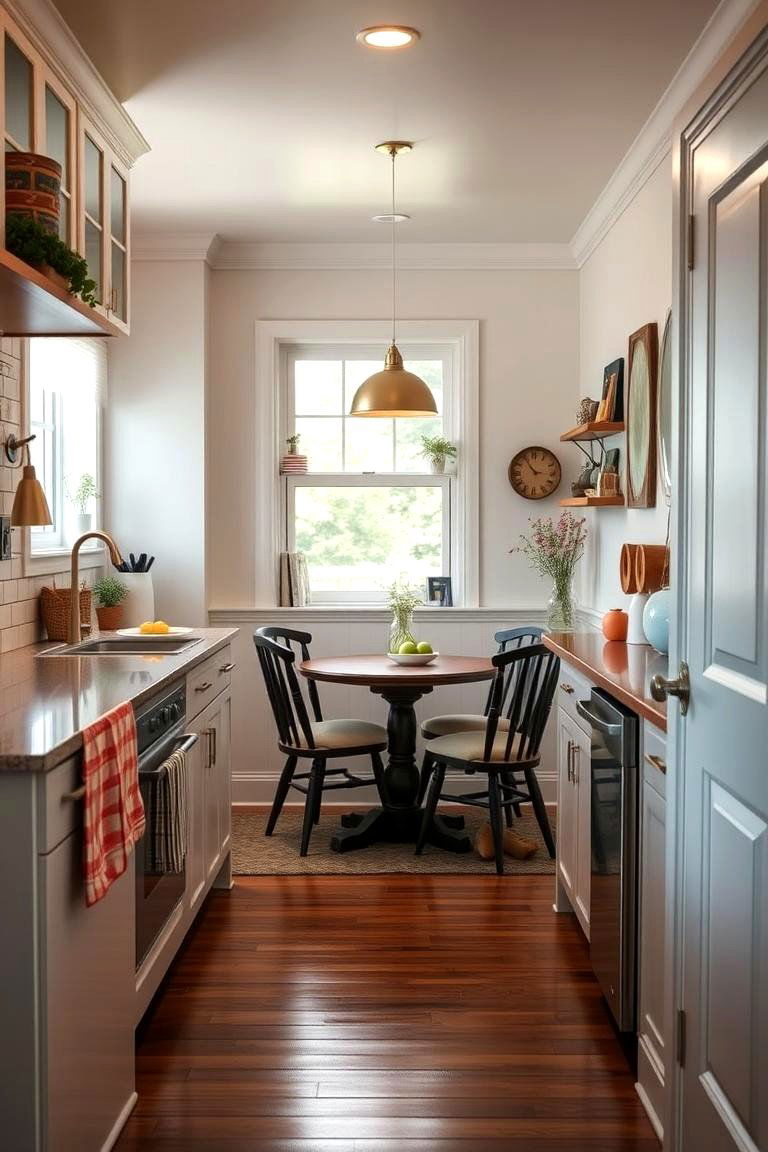 Cozy Dining Nook in the Galley - 24 Galley Kitchen Ideas