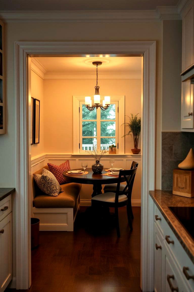 Cozy Dining Nook - 24 Townhouse Kitchen Ideas