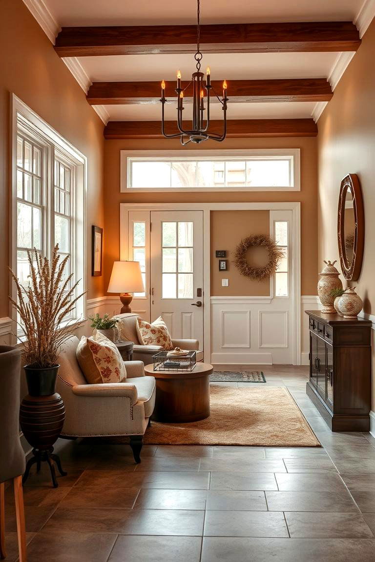 Cozy Entryway with Warm Accents - 24 Scandinavian Entryway Ideas