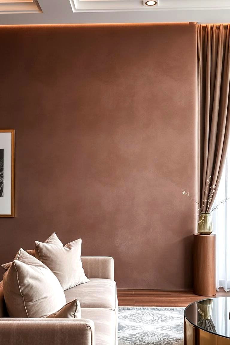 Cozy Fabric Covering - 24 Living Room Accent Wall Ideas