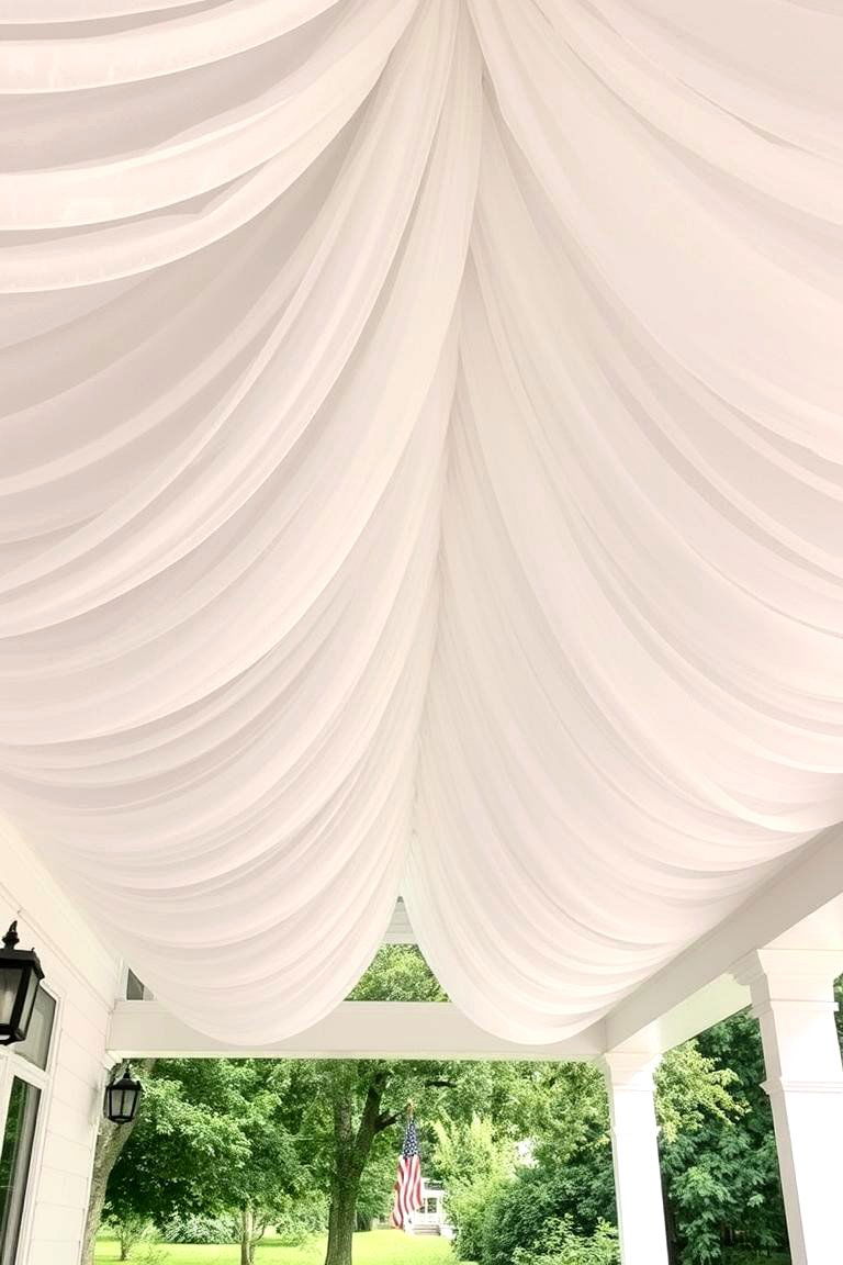 Cozy Fabric Draping - 24 Porch Ceiling Ideas